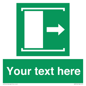 Custom sign safe condition Door slides right to open